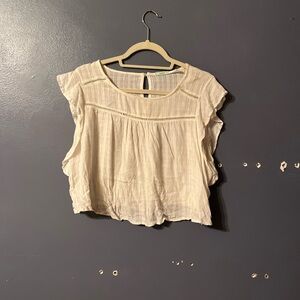 Kimchi Blue Cropped Cream Women's Top
